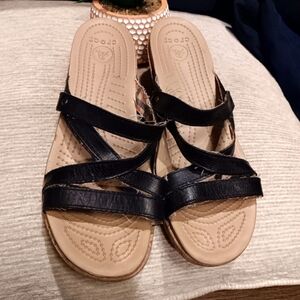 Women's Black Sandals Wedge Size W9